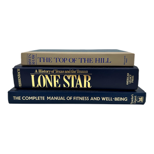 Vintage Blue Decorative Hardcover Books Set of 3