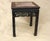 Antique early 20th Century Chinese carved redwood pink marble top table. Square top with a flush marble inset; hand-carved...