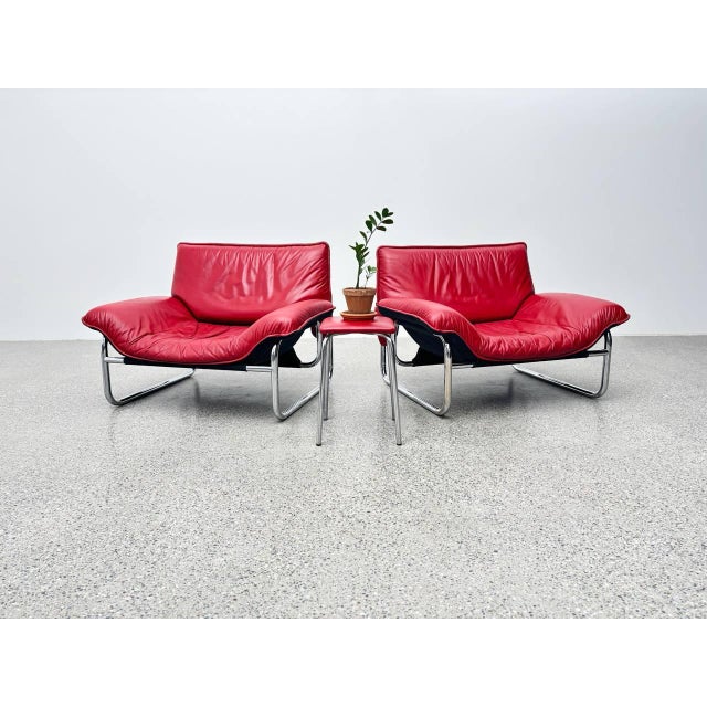 Animal Skin Bauhaus Leather Chair by Johan Bertil Häggström for Ikea, 1970s For Sale - Image 7 of 8