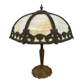 1920s American Slag Glass Table Lamp For Sale