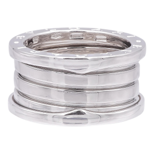 Bulgari Bvlgari B.zero1 18k White Gold 4-Row Band Ring Size 53 (6.5)
