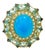 Bochic “Capri” Vintage Blue Opal, AquaMarine & White Topaz Ring - 18K Gold & Sil For Sale
