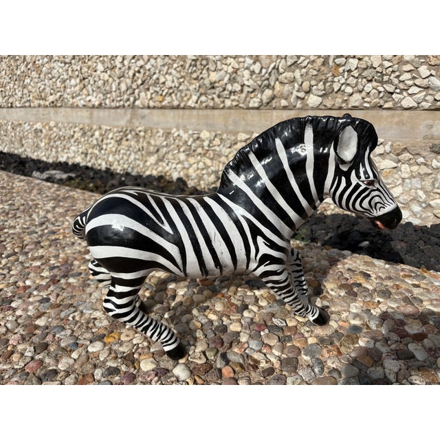 Ceramic 1960s Italian Glazed Terracotta Zebra Sculpture For Sale - Image 7 of 12