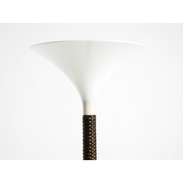 Brown Pop Art Tulip Floor Lamp with Dark Brown Wicker Frame and Acrylic Glass Shade, 1970s For Sale - Image 8 of 18