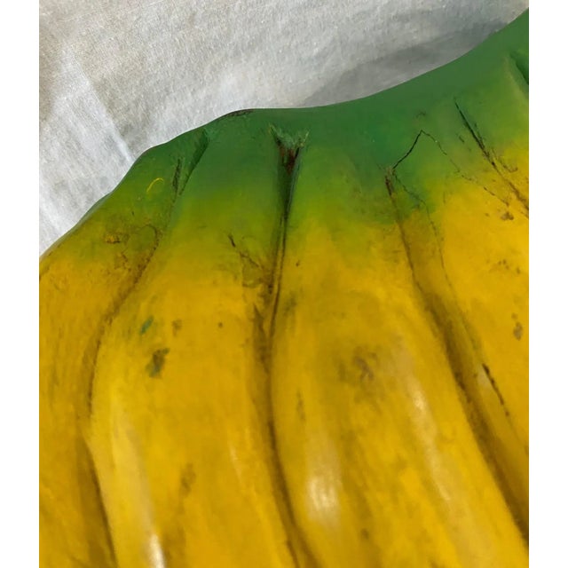 1980s Arts and Crafts Carved Wood Bananas and Grapes - 2 Pieces For Sale - Image 11 of 13