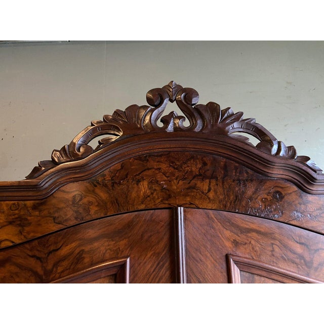 19th Century Walnut Crested Cupboard For Sale - Image 6 of 9