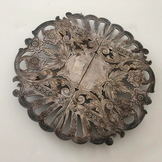 Antique Wallace Trivet C.1920’s Silverplate 8.5” For Sale - Image 4 of 7