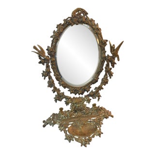 Early 20th Century Brass Vanity Mirror For Sale