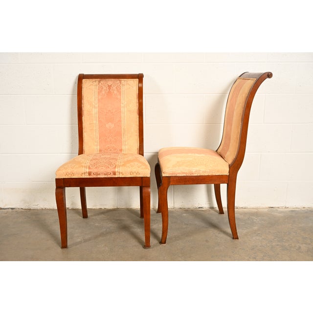 Baker Furniture Style Regency Carved Mahogany Dining Chairs, Pair For Sale - Image 11 of 14