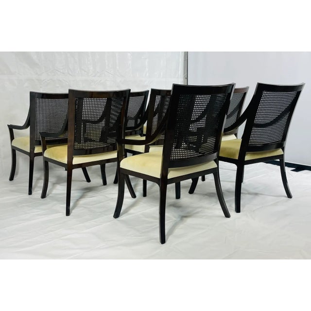 Early 21st Century Set of 8 Rose Tarlow Solid Wood & Cane Back Armchairs, Made in Los Angeles, Usa For Sale - Image 5 of 18