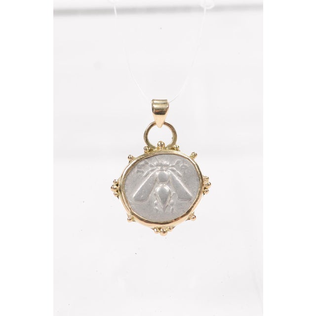 Early 21st Century Greek Ar Drachm [Coin] Pendant Set W 18k For Sale - Image 5 of 12