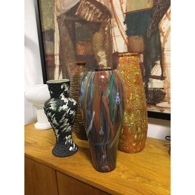 Large Vintage Multicolor Murano Glass Vase, 1970s For Sale - Image 9 of 11