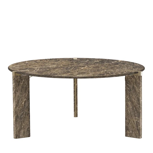 Eighty Round Brown Dining Table by Lorenza Bozzoli For Sale