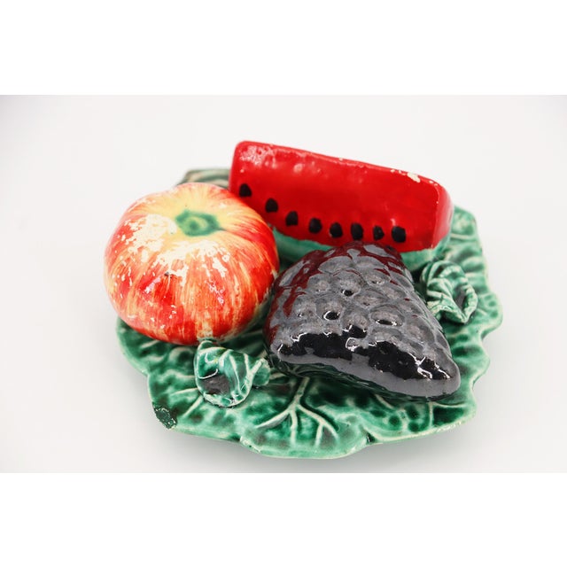 Green Trompe l'Oeil Vine Leaf With Fruits, Portuguese, 1900s For Sale - Image 8 of 16