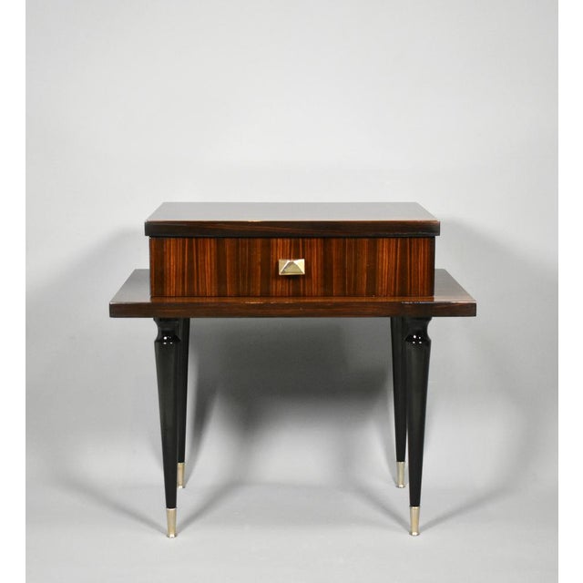 Mid-Century French Macassar Ebony Cabinet This classic stylish 1970s cabinet is veneered in macassar ebony (diospyros...