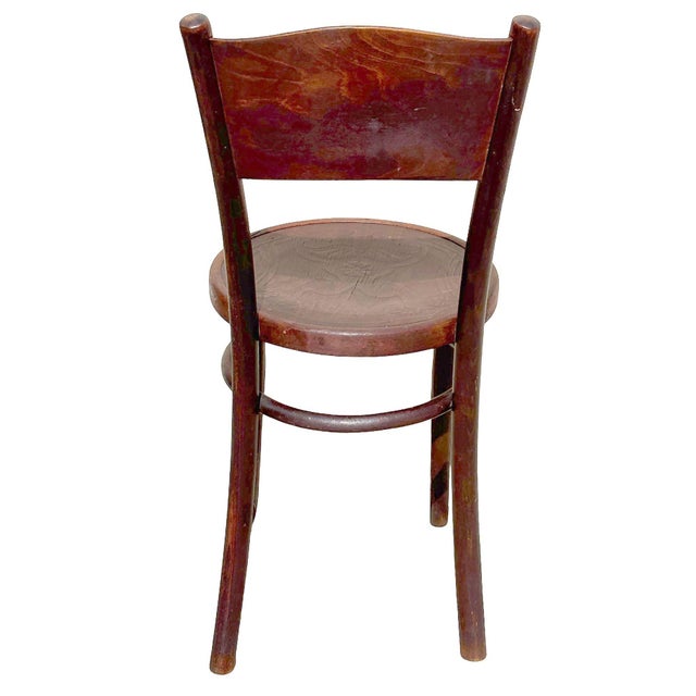 Antique Vienna Secession Bent Oak W/ Carved Floral Backreast and Seat by Thonet-Mundus For Sale In Los Angeles - Image 6 of 9