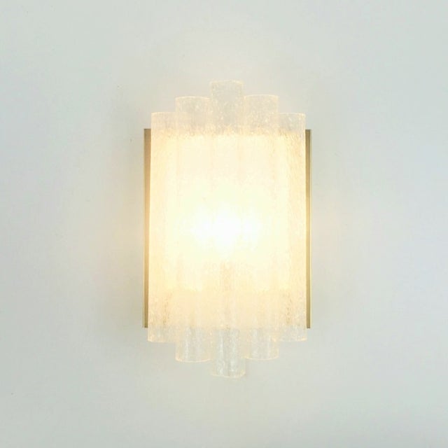 1960s Mid-Century Modern Ice Glass Wall Lights/Sconces From Doria Leuchten For Sale - Image 6 of 11