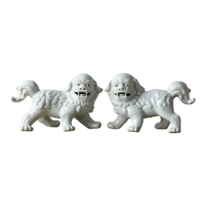Jingdezhen Porcelain Lions Standing - Pair