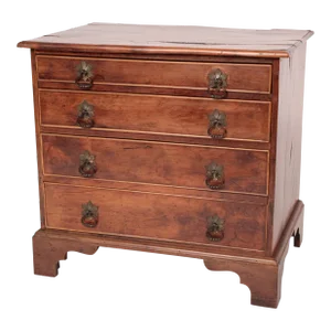 Antique George III Style Yew Wood Chest of Drawers / End Table