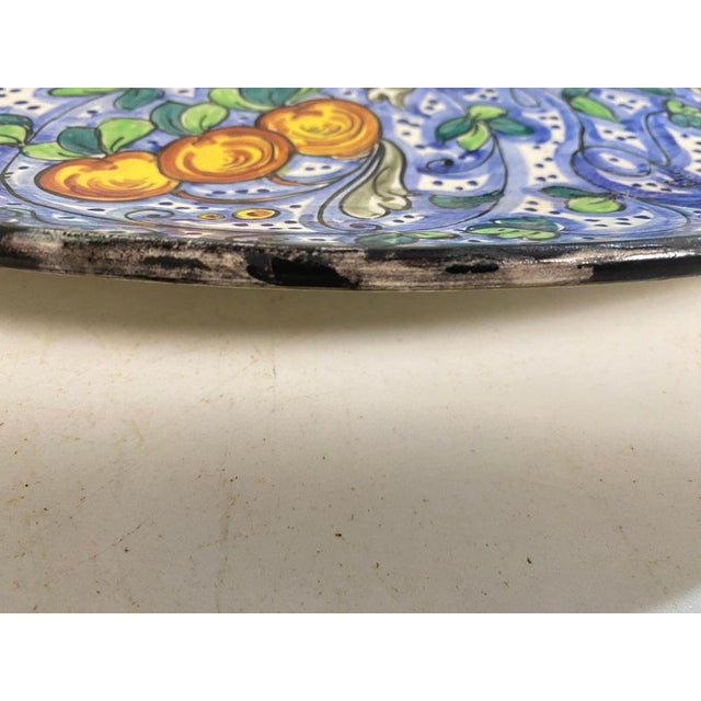 Blue Large 20th Century Ceramic Dish in Yellow and Blue from C.Lombardo, Italy, 1960s For Sale - Image 8 of 18