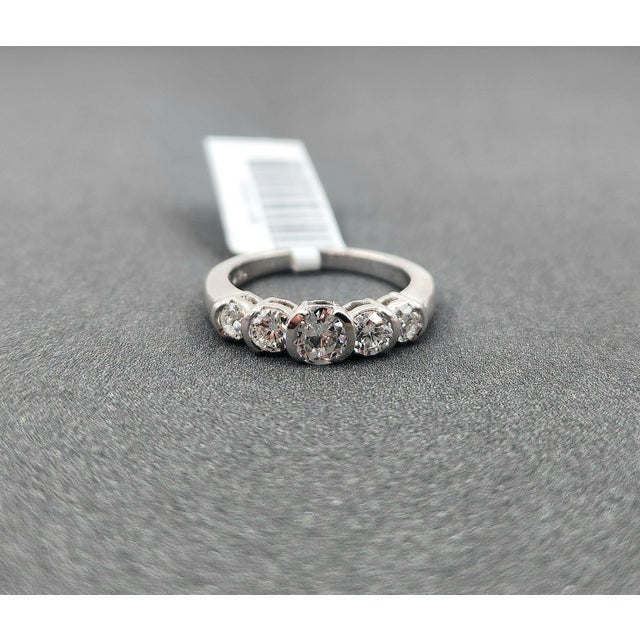 0.50 Ct Half Bezel-Set Diamond Ring Size 6 For Sale - Image 4 of 9
