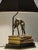 Art Deco Vintage 1980s Bronze Whippet / Greyhound Dog Standing on Stacked Books Lamp For Sale - Image 3 of 12