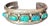 Vintage Turquoise Cuff Bracelet, Silver Bands Have Eyelit Pattern For Sale