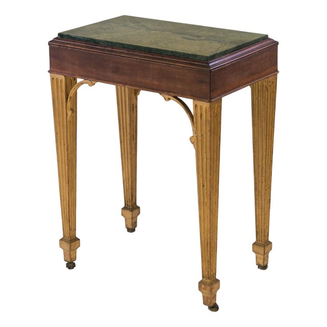 Small Early 19th Century Green Alps Marble, Mahogany and Gilt Console Table For Sale