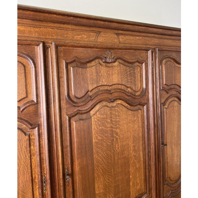 Vintage French Louis XVI Style Wardrobe in Oak For Sale - Image 10 of 16