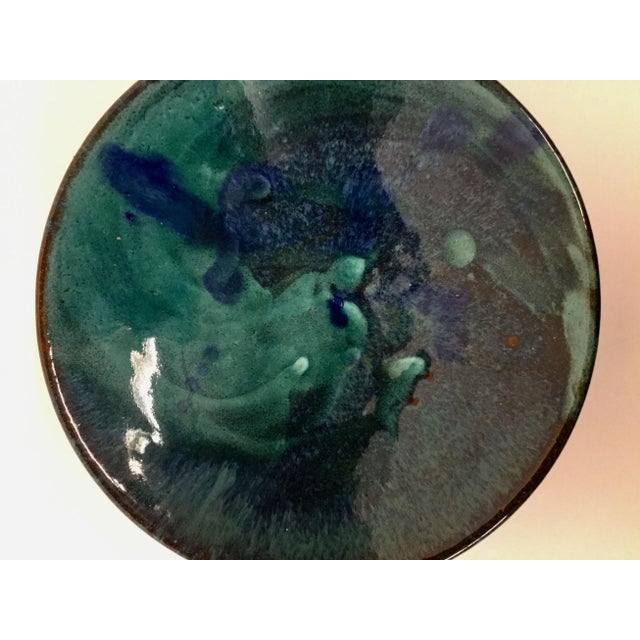 Abstract Artisan Clay Ceramic Low Bowl For Sale - Image 10 of 11