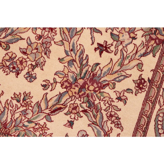 Shabby Chic Trellis 1990's Pak-Persian Ivory/Red Wool Rug - 6'0'' X 9'3'' For Sale - Image 4 of 9