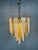 Hollywood Regency Murano Chandelier with Gold and White Leaves For Sale - Image 3 of 15