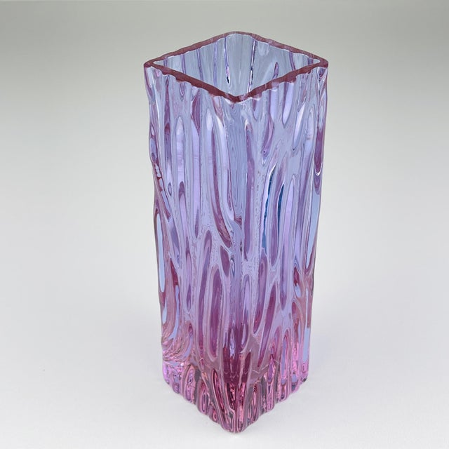 Mid-Century Modern Vintage Textured Murano Glass Tronchi Vase, Italy, 1970s For Sale - Image 3 of 13