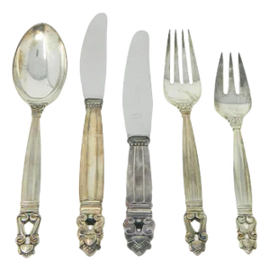 Acorn Cutlery in Sterling Silver by Johan Rohde for Georg Jensen, Set of 5