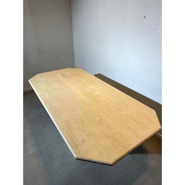 Vintage Travertine Dining Table For Sale - Image 3 of 5
