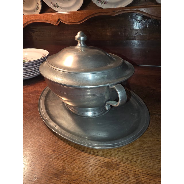 Metal Italian Cosi Tabellini Pewter Tureen Set For Sale - Image 7 of 12