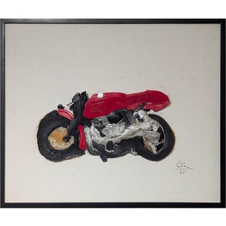 César Baldaccini, Motorcycle Compression, 1975, Compressed Plastic on Panel For Sale