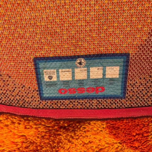 Vintage Orange Wool Rug - Mid-Century Optical Design (1970s)
