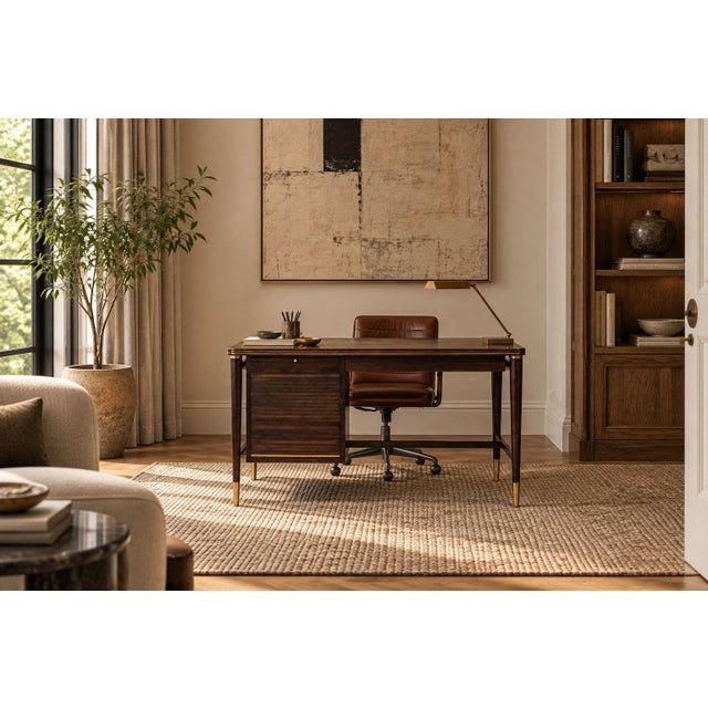 John Widdicomb, American Mid-Century Modern, Tambour Writing Desk, Walnut, Brass, USA, 1960s Wonderful writing desk...
