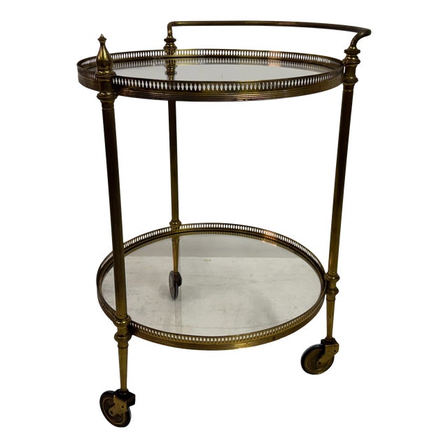 Mid-Century French Brass Drinks Bar Cart, 1960s For Sale