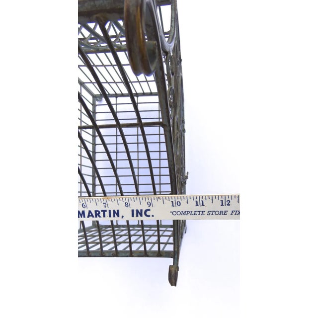 1980s Vintage Metal Pagoda Bird Cage For Sale - Image 5 of 7