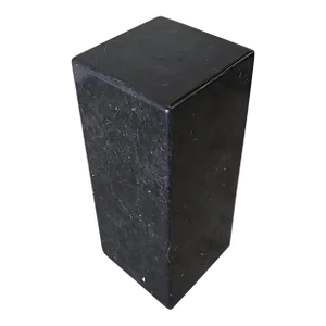 1980s Square Tessellated Black Marble Pedestal