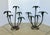 Mid-Century Modern Pair Patinated Tole Metal Palm Tree 5 Arm Candlestick Holders For Sale - Image 3 of 15