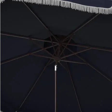 Milan 9 Ft Double Top Umbrella - Navy/White For Sale - Image 4 of 4