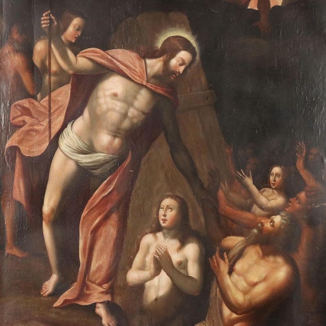 Lombard School, Painting Christ in Purgatory, Oil on Panel For Sale - Image 3 of 12
