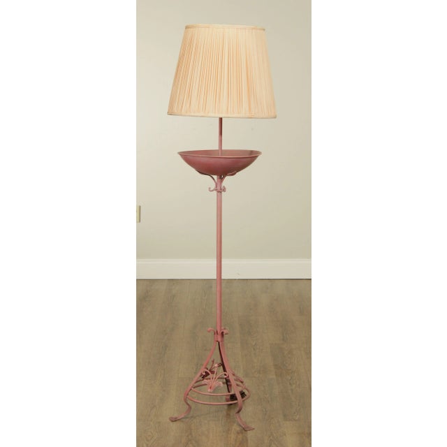 High Quality Custom Wrought Iron Floor Lamp in Nevarust Mauve Painted Finish in the style of Salterini - Not Labeled