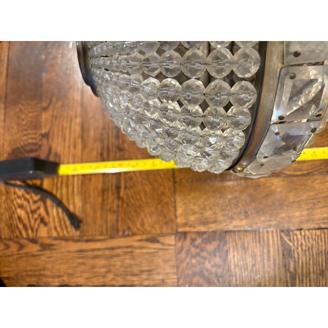 Gorgeous vintage Czech crystal beaded Empire-style dome chandelier from the 1950s. It details the design, materials,...