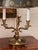 French Late 20th Century French Tole Bouillotte Lamp With Green Shade and Dolphin Arms For Sale - Image 3 of 10