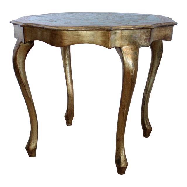 Italian Carved Gilded Florentine Side Table For Sale