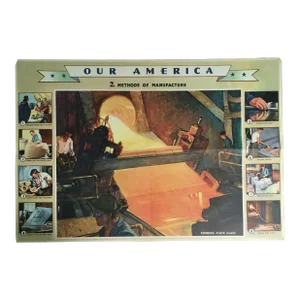 Large Vintage 1944 Coca-Cola "Our America" Poster: "Shaping Glass Into New Forms"